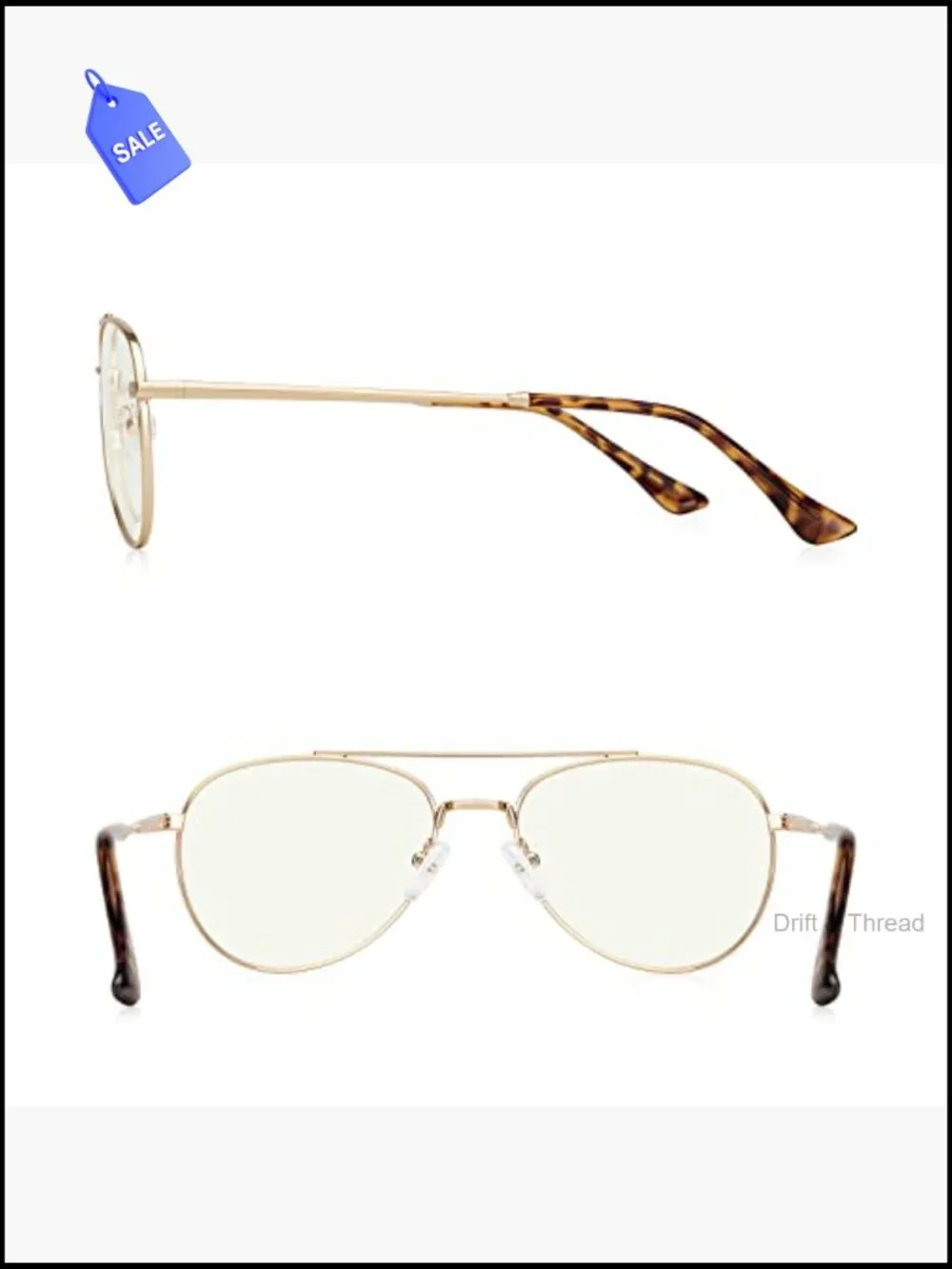 Blue Light Blocking Reading Glasses Aviator Spring Temple Unisex